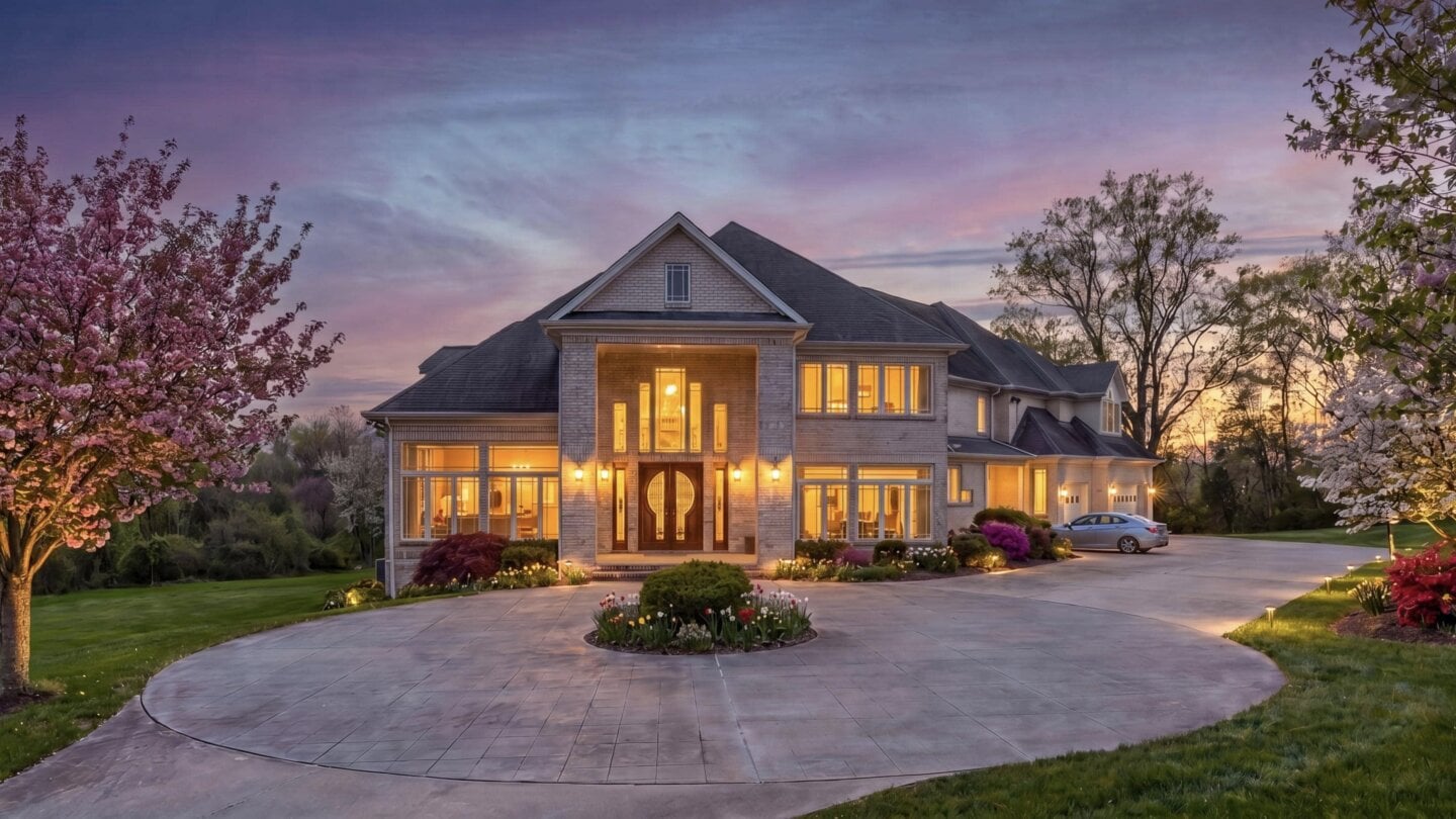 Bethesda luxury home construction new home builder in Montgomery County home exterior with marble island custom pool